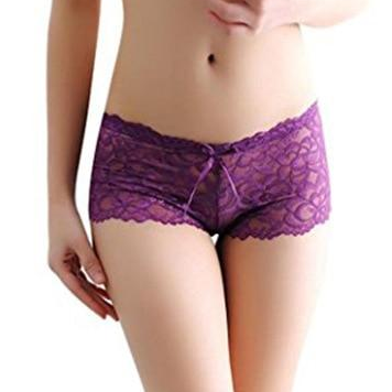 Women's Lace Boyshort - Purple