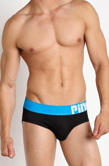 Men's Pink Hero Cotton Briefs with Comfort Waistband - Black