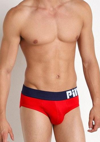 Men's Pink Hero Cotton Briefs with Comfort Waistband - Red