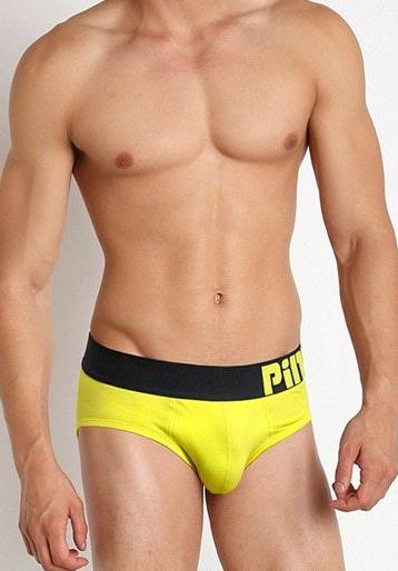 Men's Pink Hero Cotton Briefs with Comfort Waistband - Yellow