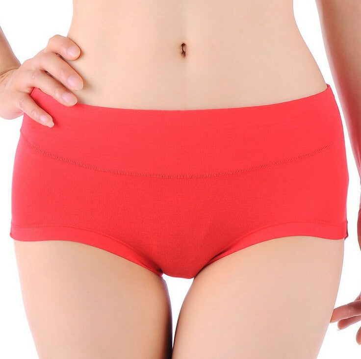 Women's Bamboo Smooth Seam Mid-Rise Brief Underwear - Red