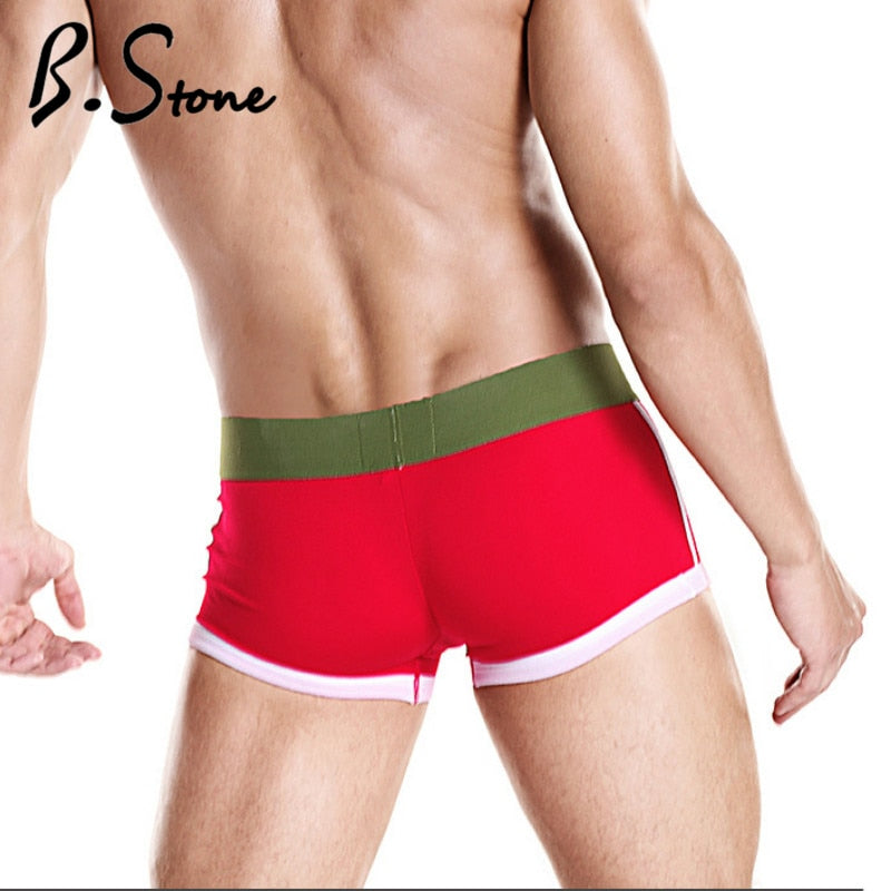 Men's Beat Stone free Cotton Trunk with Comfort Wasitband red rear