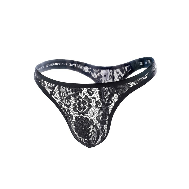 Mens Lace Thong Pouch Underwear / Sissy Panties