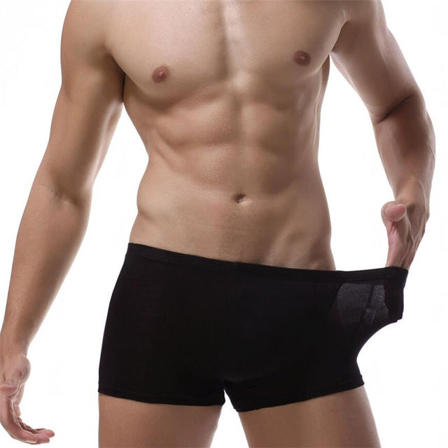 Free Men's Ultra Soft Solid Color Boxer Brief Underwear - Black