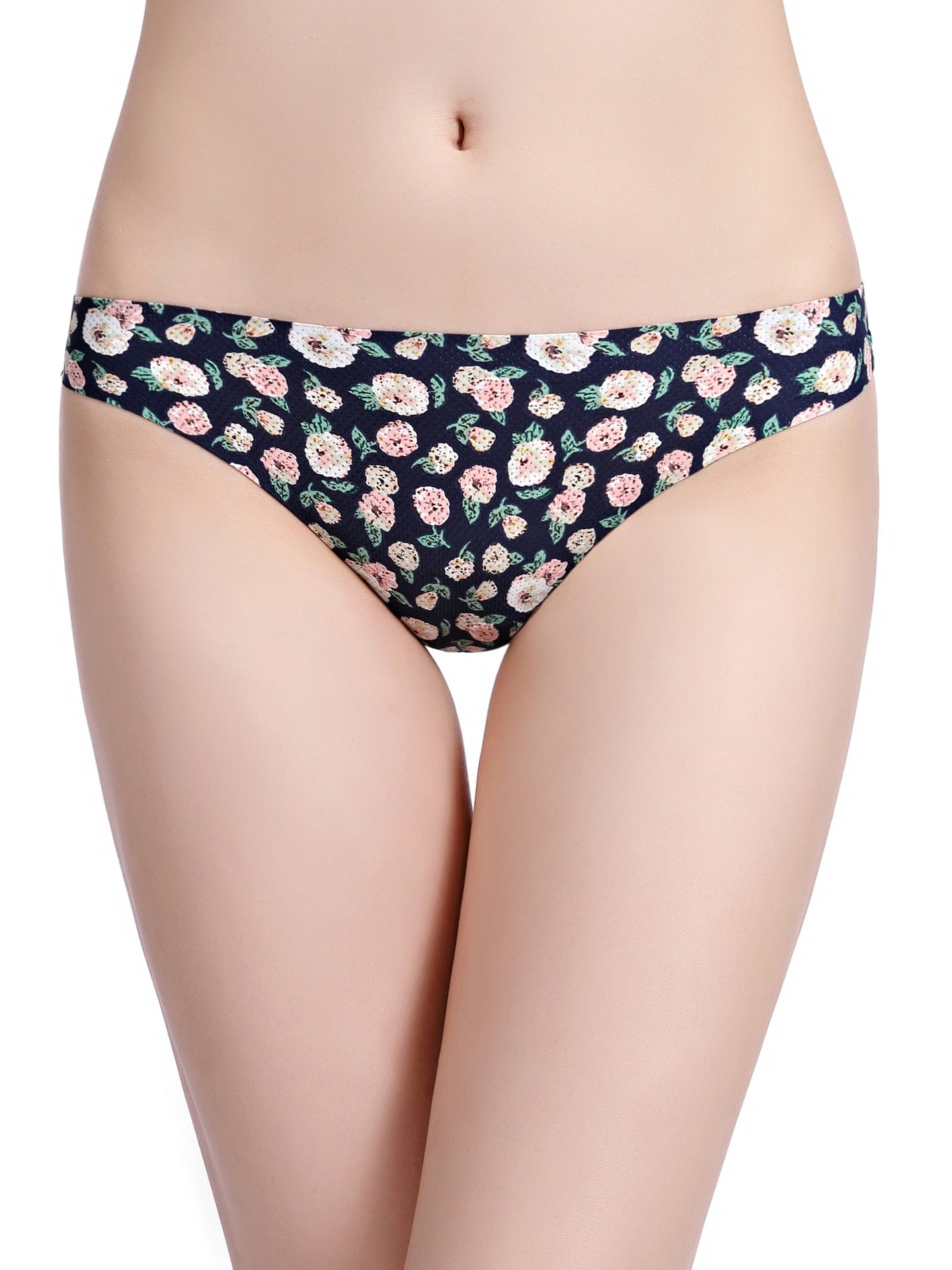 Women's Floral Print Thong Underwear - Carnation