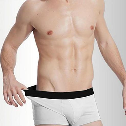 Free Men's Breathable Cotton Trunk Underwear - White