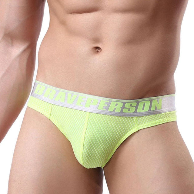 Men's Brave Person Mesh Thong  Underwear - Green