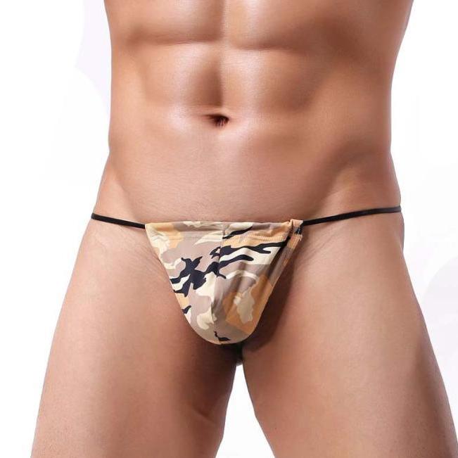 Free Men's Camouflage G-String Underwear - Khaki