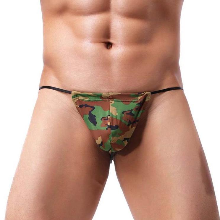 Free Men's Camouflage G-String Underwear - Green