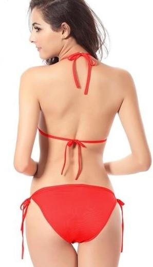 Free Women's Two Piece Bikini Swimwear Set - Red Rear