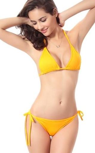 Free Women's Two Piece Bikini Swimwear Set - Yellow