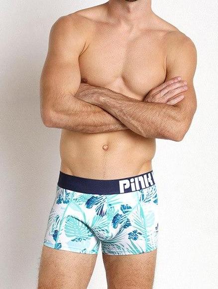 Men's Pink Hero Printed Boxer Brief Underwear - White