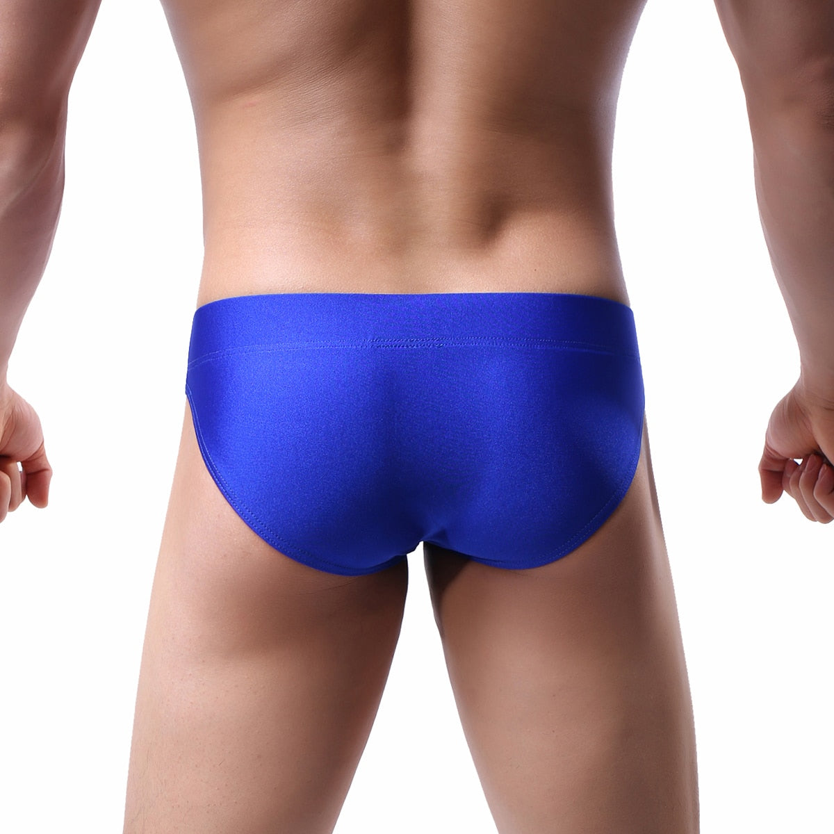 Free Men's Seamless Brief No Show Underwear - Blue Rear
