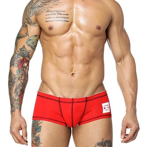 Free Men's ORLVS Low Rise Cotton Trunk Underwear - Red