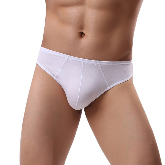 Free Men's Classic Cotton Thong Underwear - White