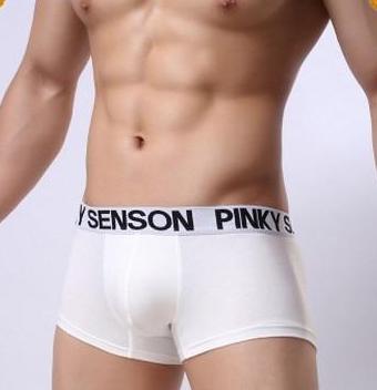 Free Men's Pinky Senson Boxer Brief Underwear with Comfort Waistband - White