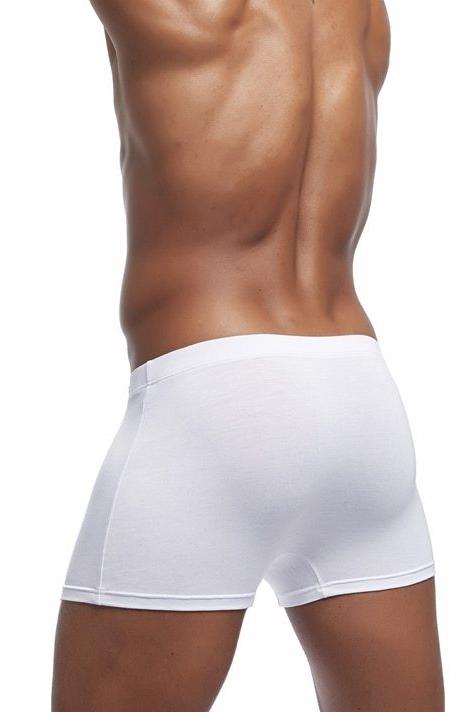 Men's Jockmail Soft Support Modal Boxer Brief Underwear - White Back Side