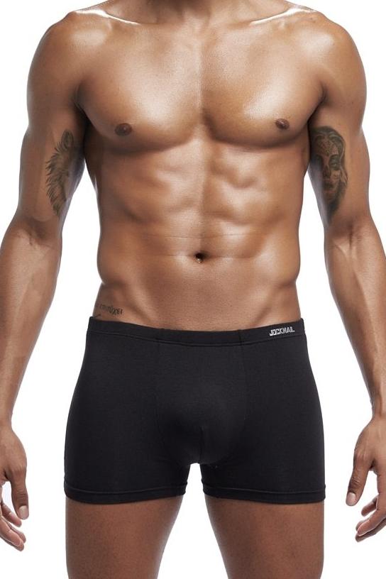 Men's Jockmail Soft Support Modal Boxer Brief Underwear - Black