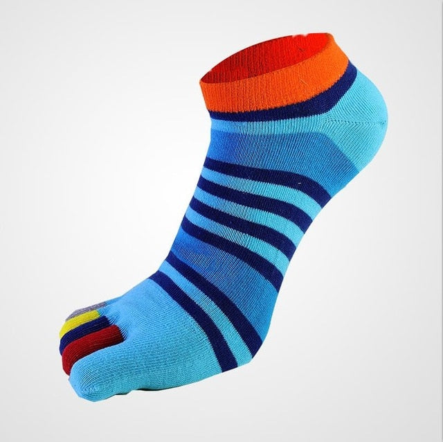 Colorful Toe Socks - Blue Light Dark